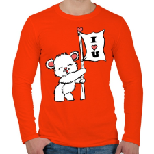 PRINTFASHION I LOVE U - Férfi hosszú ujjú póló - Narancs férfi póló