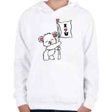 PRINTFASHION I LOVE U - Gyerek kapucnis pulóver - Fehér