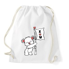PRINTFASHION I LOVE U - Sportzsák, Tornazsák - Fehér tornazsák