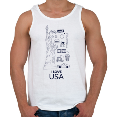 PRINTFASHION I LOVE USA - Férfi atléta - Fehér
