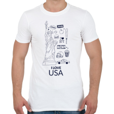 PRINTFASHION I LOVE USA - Férfi póló - Fehér férfi póló
