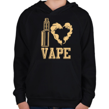 PRINTFASHION I love vape - Gyerek kapucnis pulóver - Fekete gyerek pulóver, kardigán