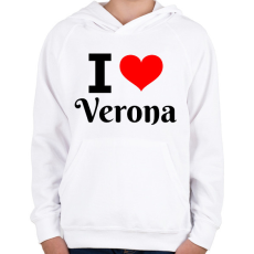 PRINTFASHION I love Verona - Gyerek kapucnis pulóver - Fehér