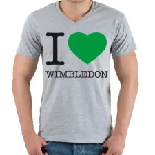 PRINTFASHION I love Wimbledon - Férfi V-nyakú póló - Sport szürke férfi póló