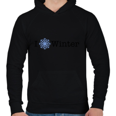 PRINTFASHION I LOVE WINTER - Férfi kapucnis pulóver - Fekete
