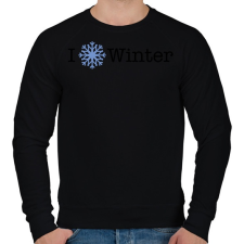 PRINTFASHION I LOVE WINTER - Férfi pulóver - Fekete férfi pulóver, kardigán