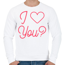 PRINTFASHION I love you - Férfi pulóver - Fehér férfi pulóver, kardigán