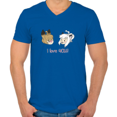 PRINTFASHION I love you - Férfi V-nyakú póló - Királykék