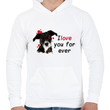 PRINTFASHION i love you for ever - Férfi kapucnis pulóver - Fehér férfi pulóver, kardigán