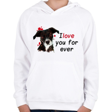 PRINTFASHION i love you for ever - Gyerek kapucnis pulóver - Fehér gyerek pulóver, kardigán