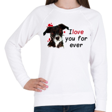 PRINTFASHION i love you for ever - Női pulóver - Fehér női pulóver, kardigán