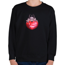 PRINTFASHION I love you - Gyerek pulóver - Fekete gyerek pulóver, kardigán