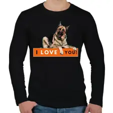 PRINTFASHION I LOVE YOU (NÉMETJUHÁSZ) - Férfi hosszú ujjú póló - Fekete férfi póló