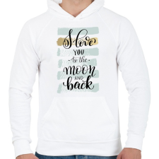 PRINTFASHION I love you to the moon - Férfi kapucnis pulóver - Fehér női pulóver, kardigán