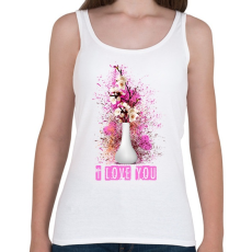 PRINTFASHION i love you virágos - Női atléta - Fehér