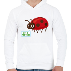 PRINTFASHION I'm a feature - Férfi kapucnis pulóver - Fehér