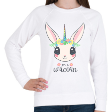 PRINTFASHION I'm a unicorn - Női pulóver - Fehér női pulóver, kardigán