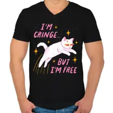 PRINTFASHION I'm cringe... - Férfi V-nyakú póló - Fekete férfi póló