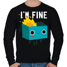 PRINTFASHION I'm fine - szemetes - Férfi pulóver - Fekete férfi pulóver, kardigán