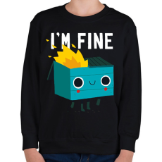 PRINTFASHION I'm fine - szemetes - Gyerek pulóver - Fekete