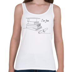 PRINTFASHION I'm free - Diplomás minta - Női atléta - Fehér