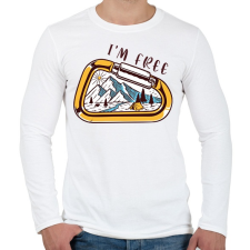PRINTFASHION I'm free - Túrázós - Férfi hosszú ujjú póló - Fehér férfi póló