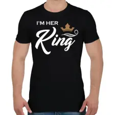 PRINTFASHION I'M HER KING - Férfi póló - Fekete férfi póló