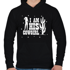 PRINTFASHION I'm his cowgirl - Férfi kapucnis pulóver - Fekete