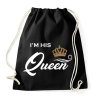 PRINTFASHION I'M HIS QUEEN - Sportzsák, Tornazsák - Fekete