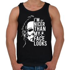 PRINTFASHION I'm nicer than my face looks - Férfi atléta - Fekete atléta, trikó