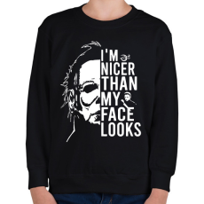 PRINTFASHION I'm nicer than my face looks - Gyerek pulóver - Fekete