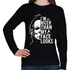 PRINTFASHION I'm nicer than my face looks - Női pulóver - Fekete