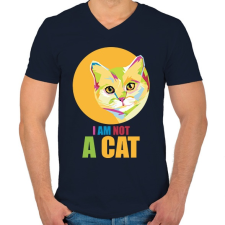 PRINTFASHION I'm not a cat  - Férfi V-nyakú póló - Sötétkék férfi póló