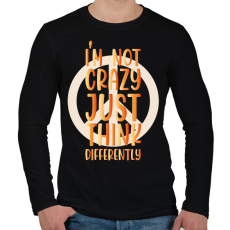 PRINTFASHION I'm not crazy - Hippie - Férfi hosszú ujjú póló - Fekete