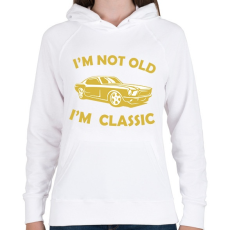 PRINTFASHION I'm not old - Női kapucnis pulóver - Fehér