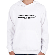 PRINTFASHION I'm not superstitious - BLACK - Gyerek kapucnis pulóver - Fehér