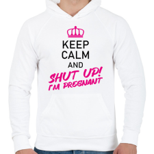 PRINTFASHION I'm pregnant - Férfi kapucnis pulóver - Fehér férfi pulóver, kardigán