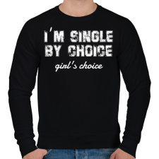 PRINTFASHION I'm single by choice - white - Férfi pulóver - Fekete férfi pulóver, kardigán
