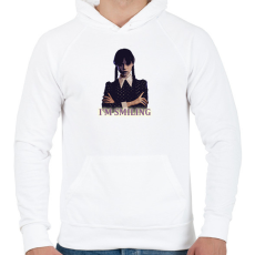 PRINTFASHION I'm smiling - Férfi kapucnis pulóver - Fehér