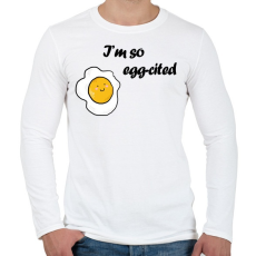 PRINTFASHION I'm so egg-cited - Férfi hosszú ujjú póló - Fehér