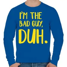 PRINTFASHION I'm the bad  - Férfi pulóver - Királykék férfi pulóver, kardigán