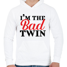 PRINTFASHION I'm the bad twin - Férfi kapucnis pulóver - Fehér férfi pulóver, kardigán