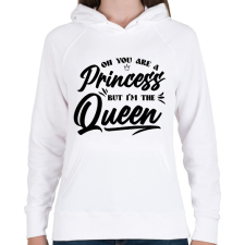 PRINTFASHION I'm the Queen - Női kapucnis pulóver - Fehér női pulóver, kardigán