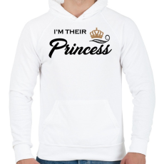 PRINTFASHION I'M THEIR PRINCESS - Férfi kapucnis pulóver - Fehér
