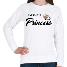 PRINTFASHION I'M THEIR PRINCESS - Női pulóver - Fehér női pulóver, kardigán