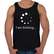 PRINTFASHION I'm thinking... - Gondolkodom... - Vicces póló minta - Férfi atléta - Fekete férfi póló