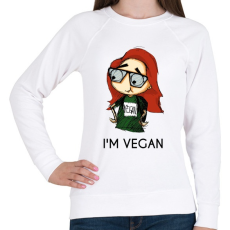 PRINTFASHION I m vegan - Női pulóver - Fehér
