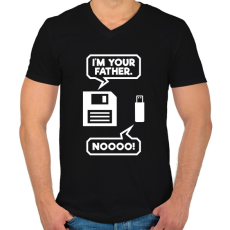 PRINTFASHION I m Your Father Usb - Férfi V-nyakú póló - Fekete