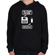 PRINTFASHION I m Your Father Usb - Gyerek kapucnis pulóver - Fekete gyerek pulóver, kardigán