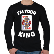 PRINTFASHION i'M YOUR KING 2 - Férfi hosszú ujjú póló - Fekete